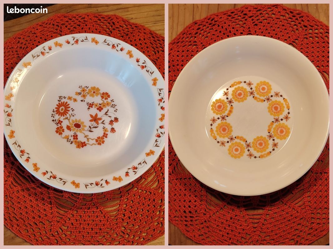 Plat De Service Rond Arcopal France Décor Floral D 32 Cm Achat Unitaire