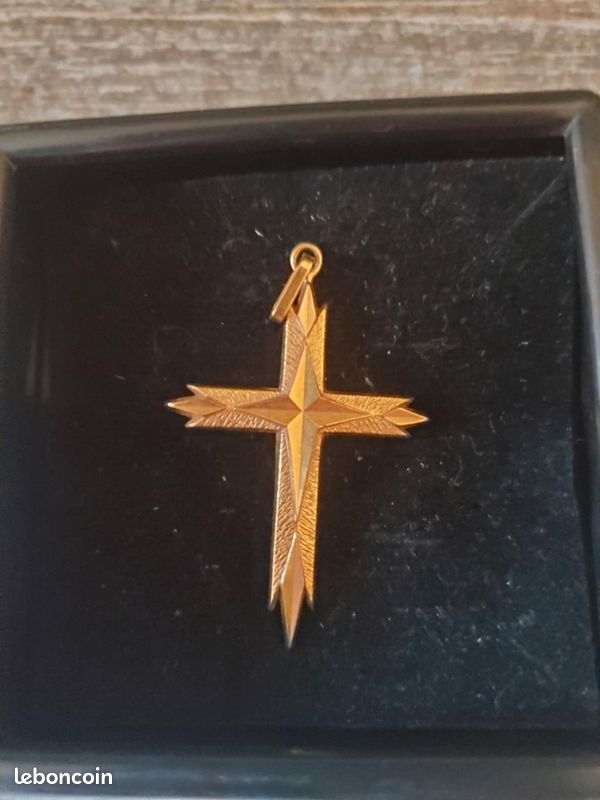 Pendentif croix en argent Art Déco sans chaîne argent Jésus Inri