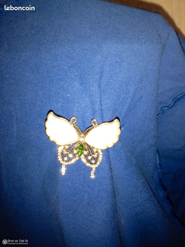 Broche Papillon En Métal Doré Avec Strass - Design élégant, Neuf Sans Emballage, Parfait Pour Accessoiriser