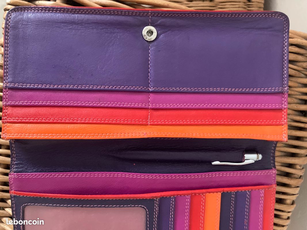 Porte-monnaie Vintage MY WALIT En Cuir Rouge - Femme - Très Bon état