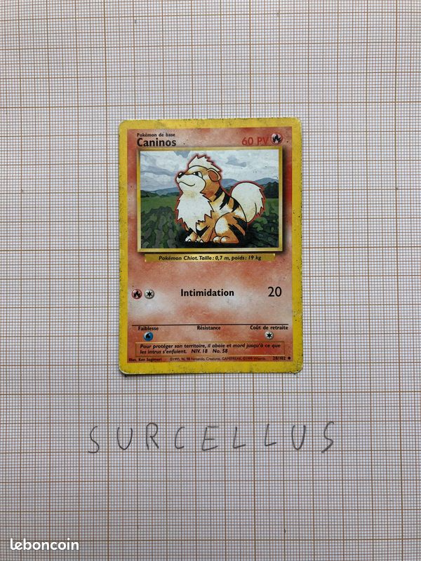 Caninos 28/102 - Carte Pokemon française (image 2)