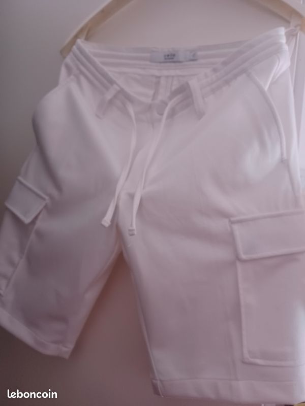 Bermuda chino en coton stretch, blanc, taille 36 (image 8)