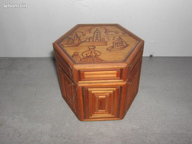 Coffret à Bijoux Hexagonal Vintage – Superbe Boîte Occasion Très Bon état