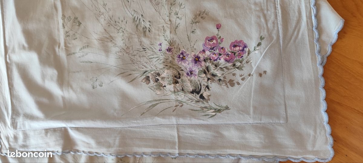 Lot de 2 taies d'oreillers vintage fleurie (image 1)