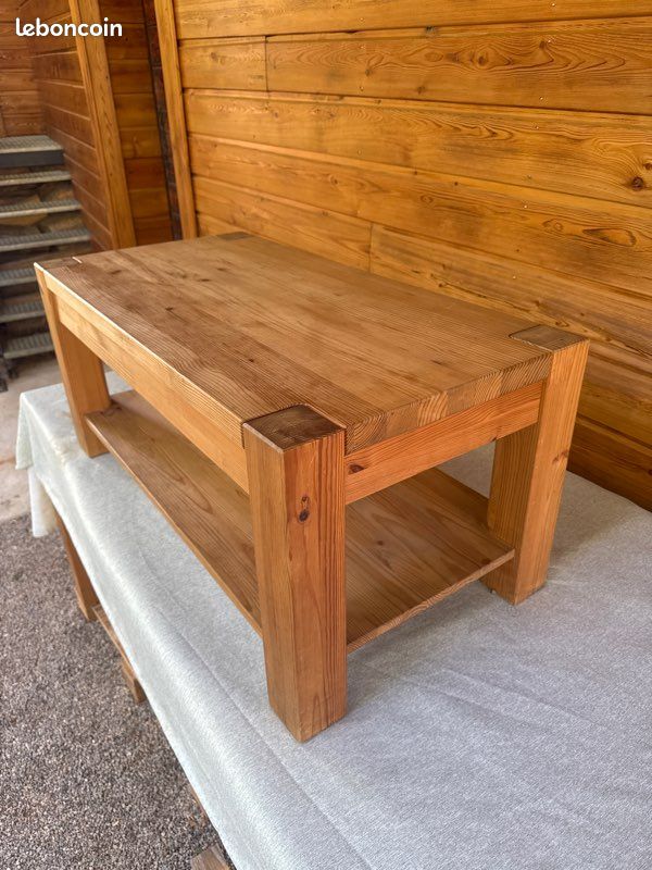 Table basse Pin 🌲 Massif " Cocktail Scandinave " (image 2)