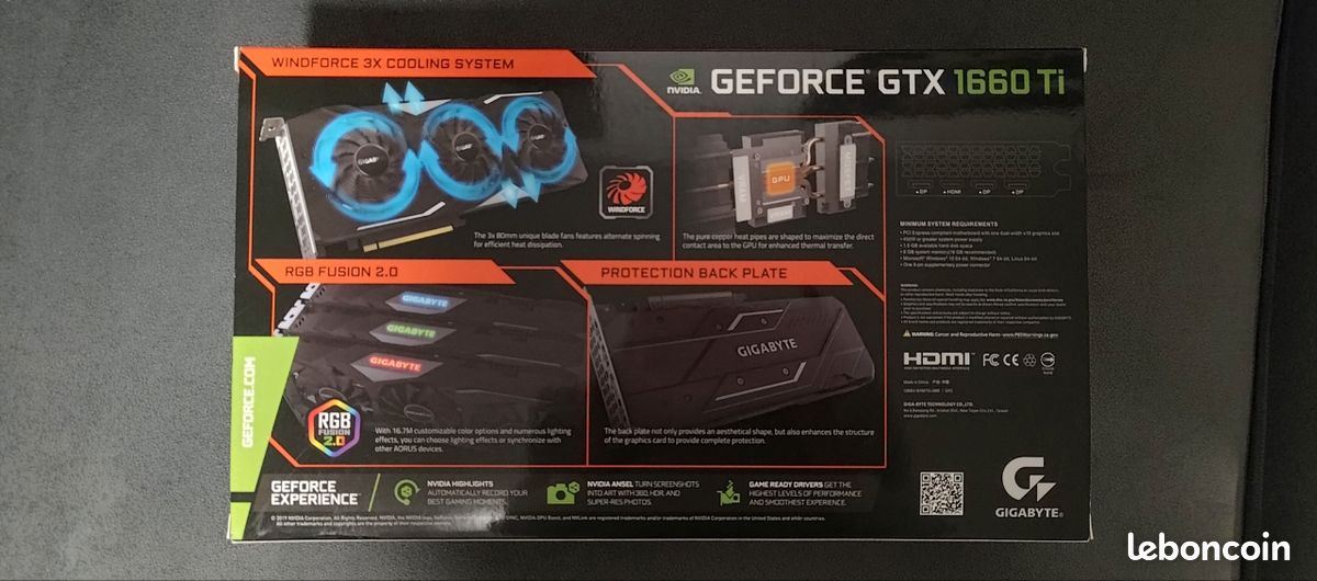 Carte graphique GTX 1660 Ti GAMING OC 6G (3 fans) Accessoires
