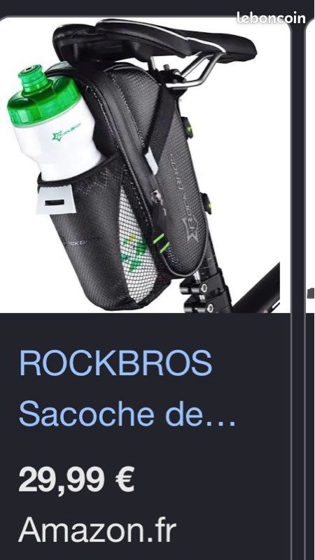 Changan-Pochette pour bouteille d'eau avec lumière LED Sacoche de selle de vélo IP44 Pochette