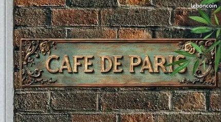 Plaque métallique café de paris floral (image 1)