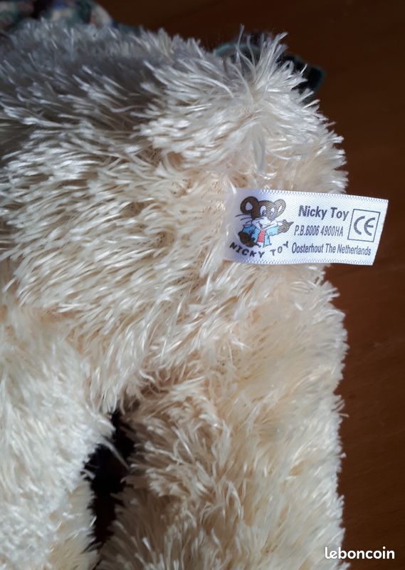 Adorable ours en peluche beige Nicky Toy avec couvre-tête et écharpe écossais cousus (image 8)