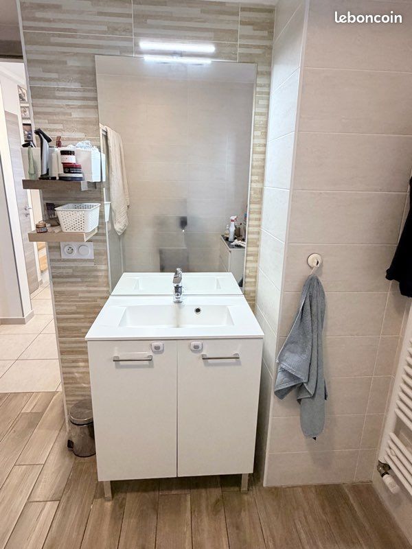 Ensemble salle de bain meuble vasque et miroir (image 1)