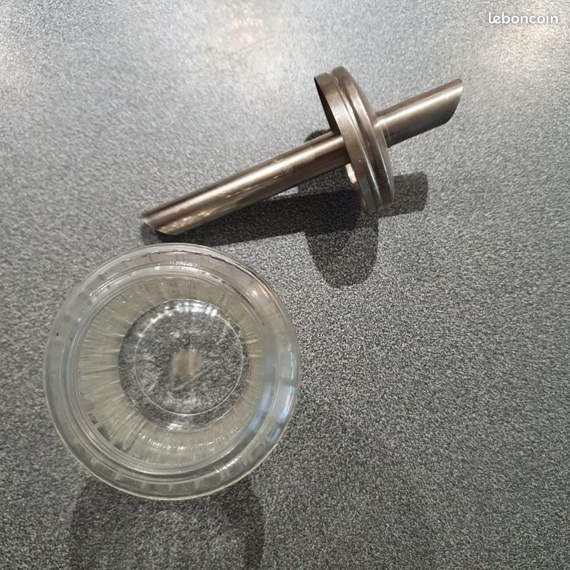 Ancienne Joli Sucrier Saupoudreur Verre et Inox Gravé BMF N N°8 Vintage | eBay