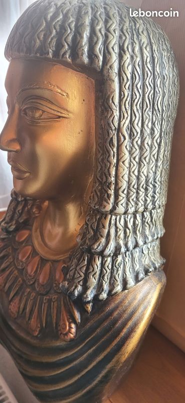 Regina - Busto, Buste pharaon égyptien Toutankhamon - 22.5 cm - Latón