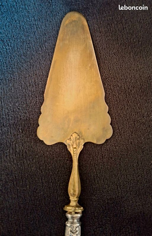 ​Pelle à tarte ancienne en argent fourré et métal doré Style Louis XVI (image 6)