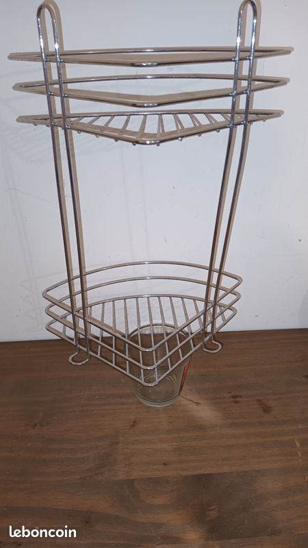 Étagère double d'angle inox (image 3)
