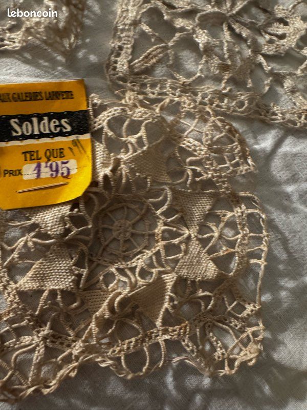 Rare lot de 10 motifs carrés anciens en dentelle – Échantillons Jeanne Hallée – Belle Époque (image 3)