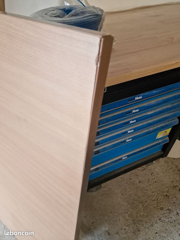 Grand bureau bois et metal (image 2)