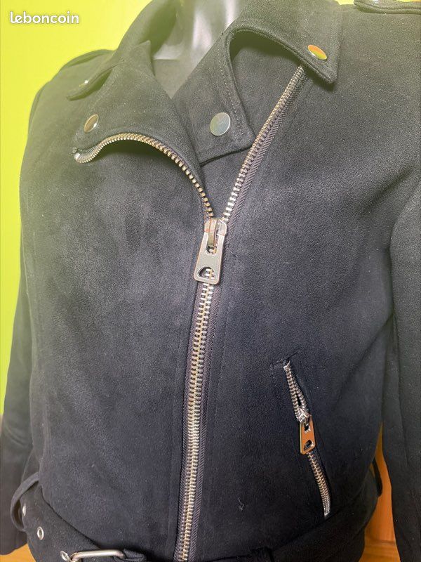 Veste noir style blouson (image 3)