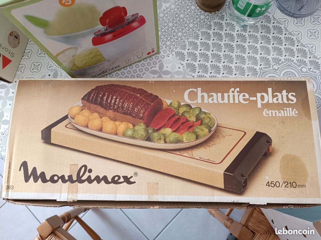 Chauffe-plat Moulinex – Argenté, Inox, 400W, Fonctionne, Occasion