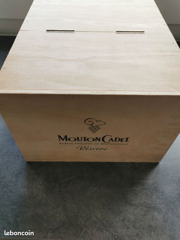 Coffret bois pour 6 bouteilles vide - Décoration