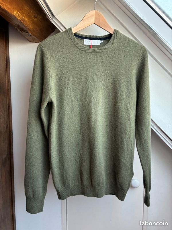 Pull kaki cachemire Célio - T.S - Neuf, étiqueté (image 1)