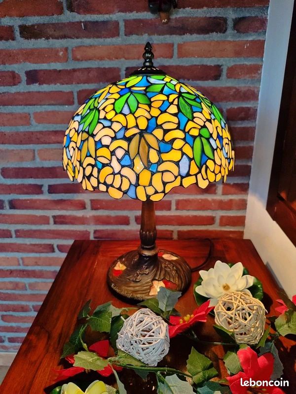 Lampe Tiffany d’auteur signée (1993/1997) – Base sculpturale exceptionnelle (image 14)