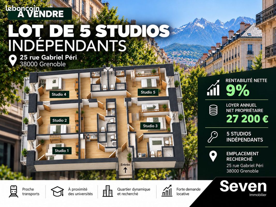 Appartement 5 pièces 101 m² · à Grenoble · 101 m² · 299 000 €