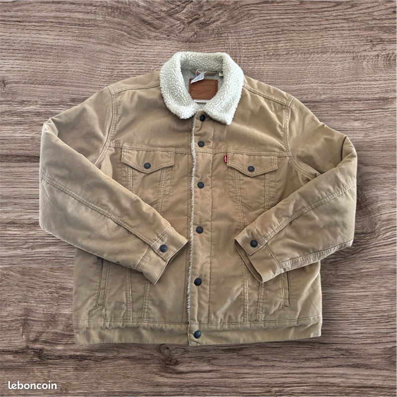 Veste en jean premium sharpa trucker molleton velours levi's