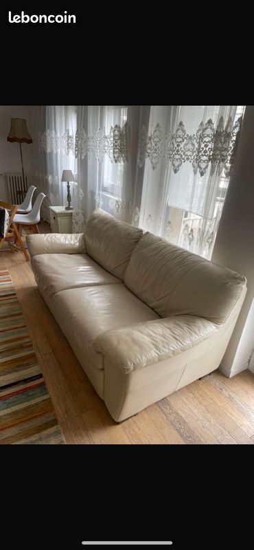 Canapé convertible en cuir (image 1)