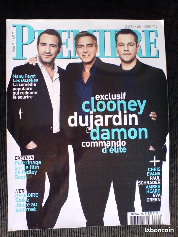PREMIERE N° 445 CLOONEY DUJARDIN DAMON Mars 2014 (image 1)