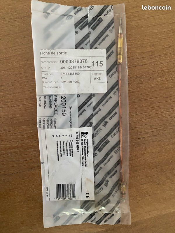 Thermocouple agl Elm Leblanc / Bosch 87167466160 (image 1)