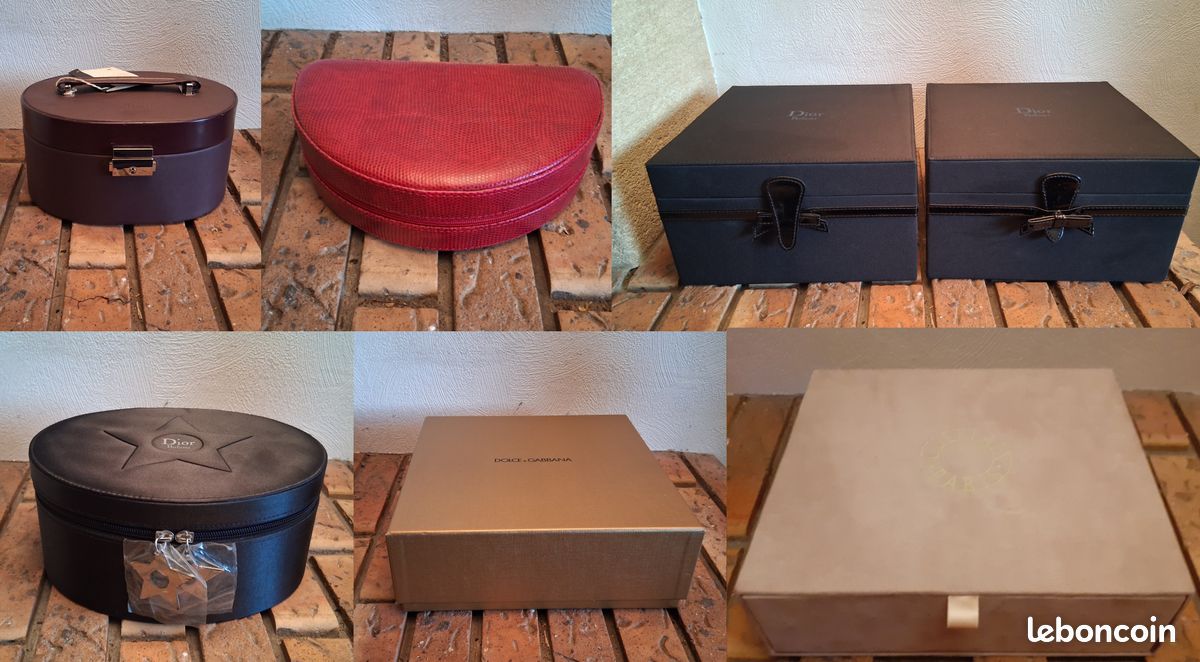 PAS D’ENVOI - DIOR - Boite ovale de Rangement - coffret vide DIOR en satin noir - Bijoux Parfum – Maquillage - Trousse de toilette – Voyage (image 12)