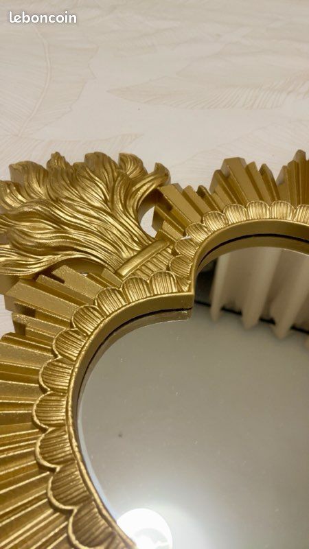Miroir doré vintage cœur ex voto (image 5)