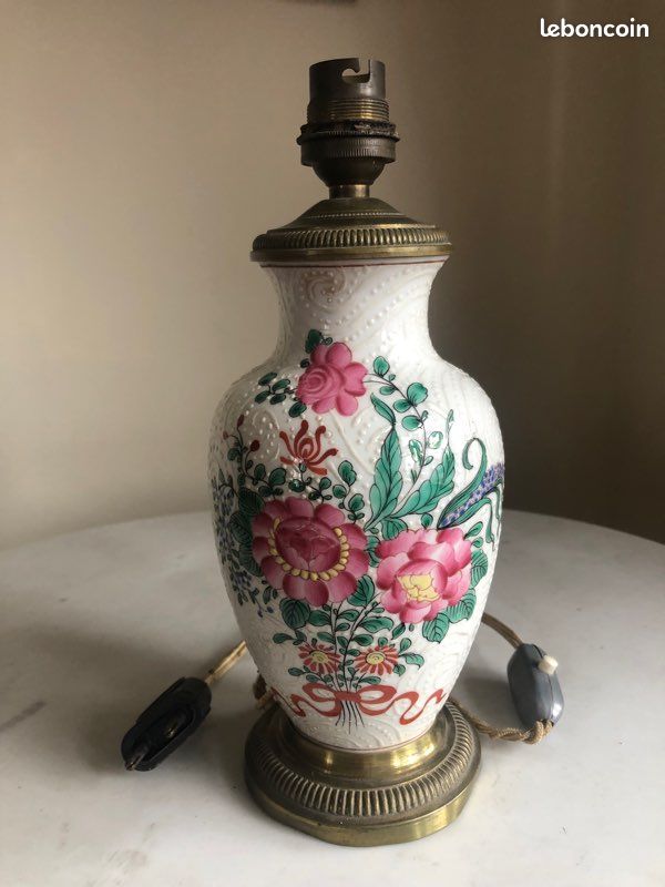 Pied de lampe fin XIXe porcelaine de Sanson (image 3)