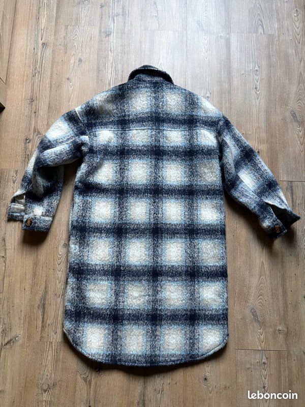 Jennyfer Veste Sur chemise Hivers Femme Carreaux Beige Bleu Taille