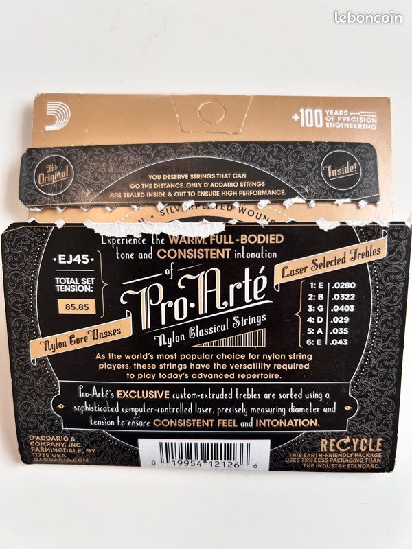 Cordes Pour Guitare Classique – Set Pro-Arte EJ45 En Nylon, Son Chaleureux Et Jouabilité Optimale
