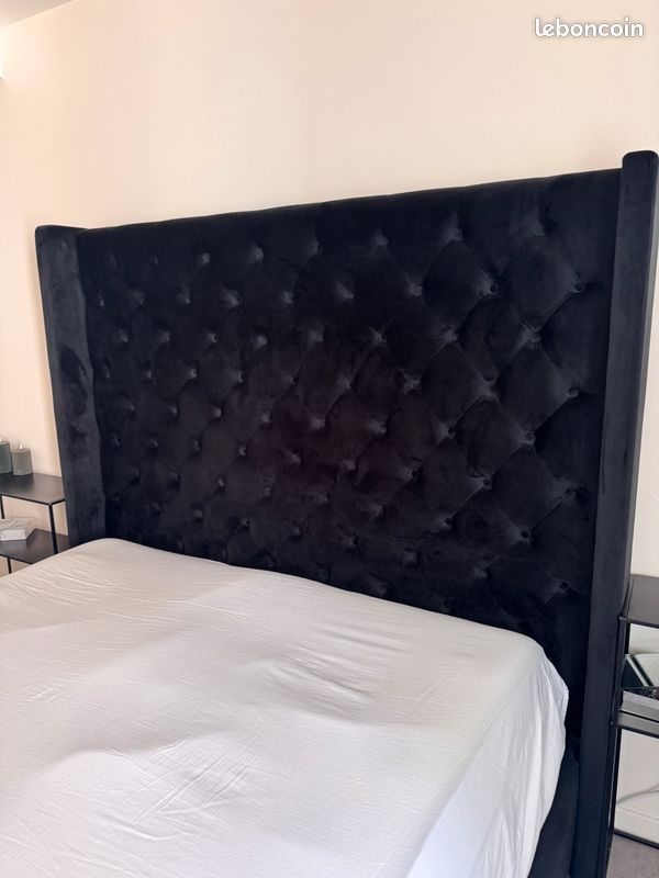 Urgent Lit coffre 160x200 noir + 2 tables de chevet offertes – 350 (image 9)