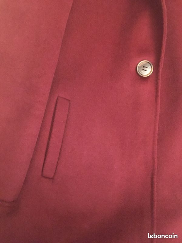 Manteau long bordeaux OPDV – chic & intemporel – T1 (36/38) (image 6)