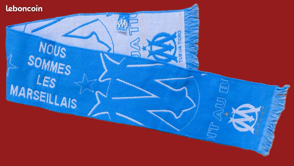 Echarpe de foot rétro Olympique de Marseille Stade Vélodrome