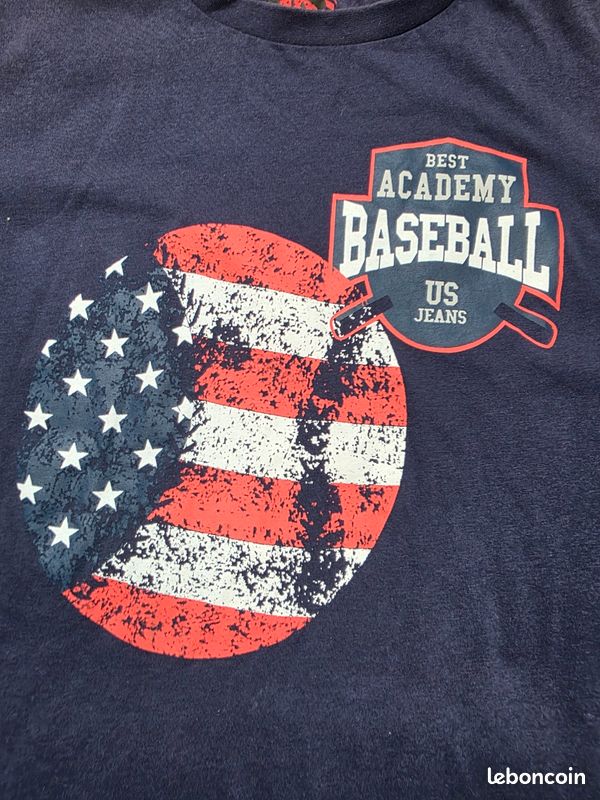 T-shirt base-ball style vintage 🍒USA home Run🍒taille L (image 3)