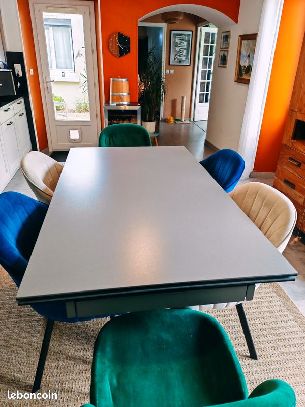✨ Table extensible haut de gamme en céramique graphite & anthracite – Design contemporain ✨ (image 8)