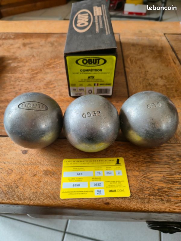 Boules De Pétanque OBUT MATCH 650 A1 - 73mm 650g - Boîte Vintage