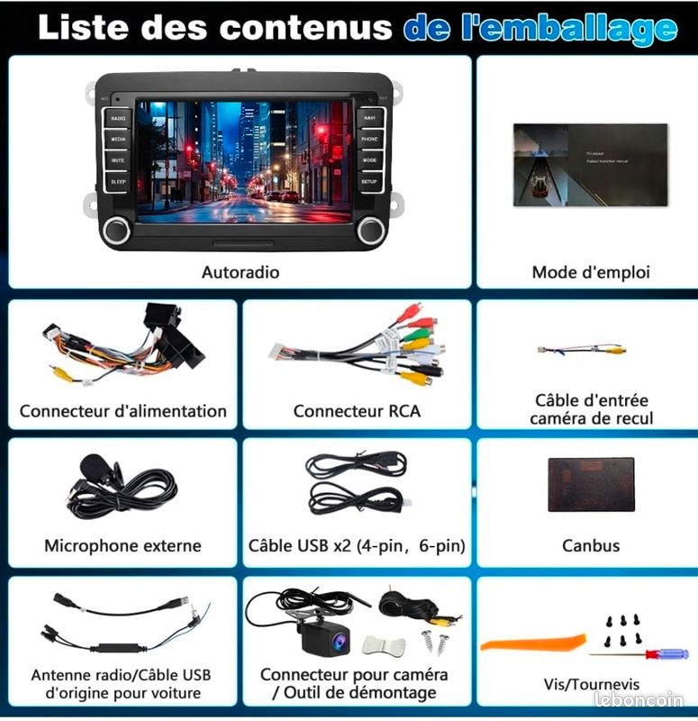 Autoradio carplay vw Volkswagen opel neuf #02 (image 2)