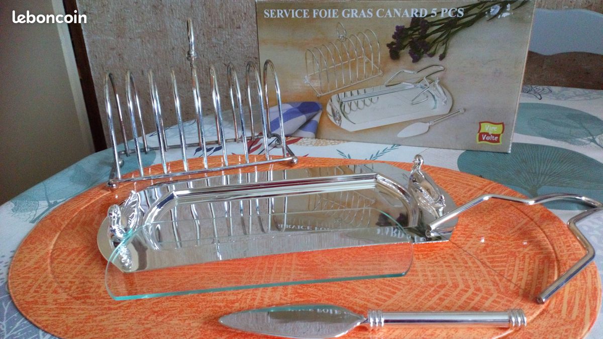 Service à foie gras vintage 3 pièces en métal argenté et