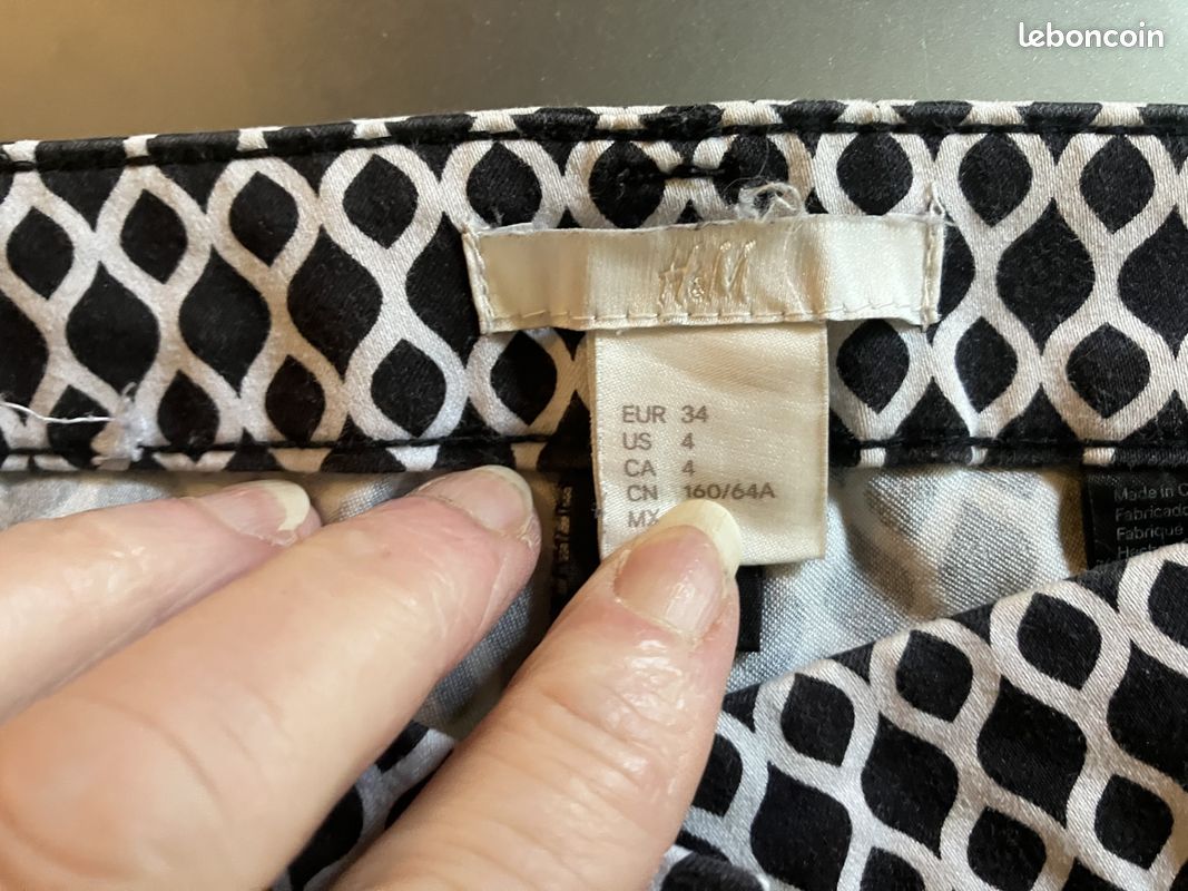 Pantalon noir et blanc - H & M - T.34 (image 5)