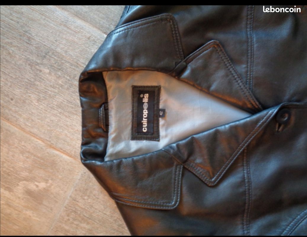 Veste cuir noire, Cuiropolis, taille 42, porté 2 fois (image 2)