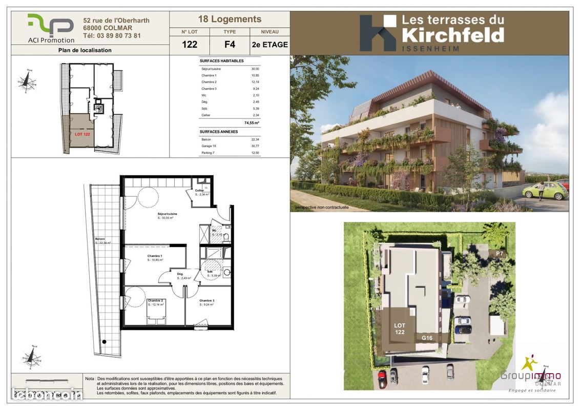 Appartement 4 pièces 74 m² · à Issenheim · 74 m² · 312 000 €