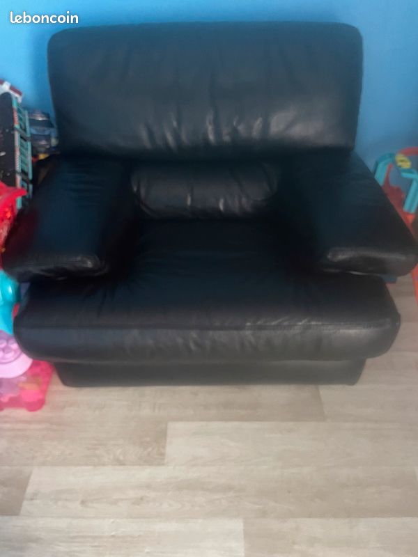 Fauteuil, cuir, center (image 3)