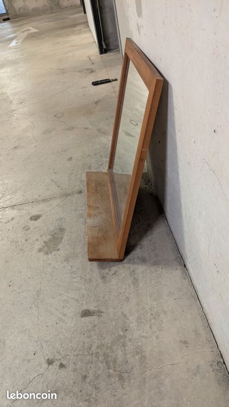Miroir avec tablette en teck (image 2)