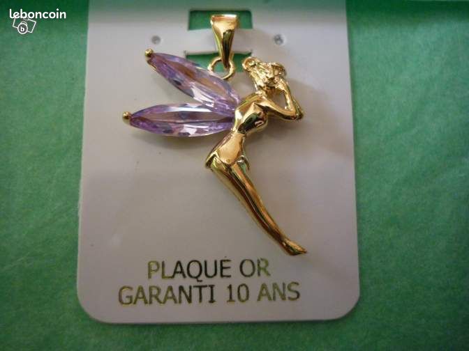 Pendentif Plaqué Or Oxyde Zirconium Fée Clochette (image 1)
