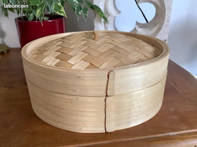 Panier vapeur en bambou , cuiseur à riz , cuiseur vapeur , cuisine asiatique , bambou naturel (image 9)